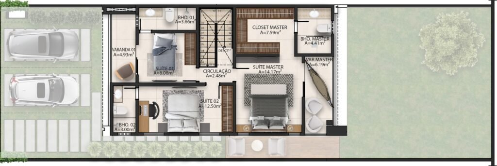 Planta poente superior158m²