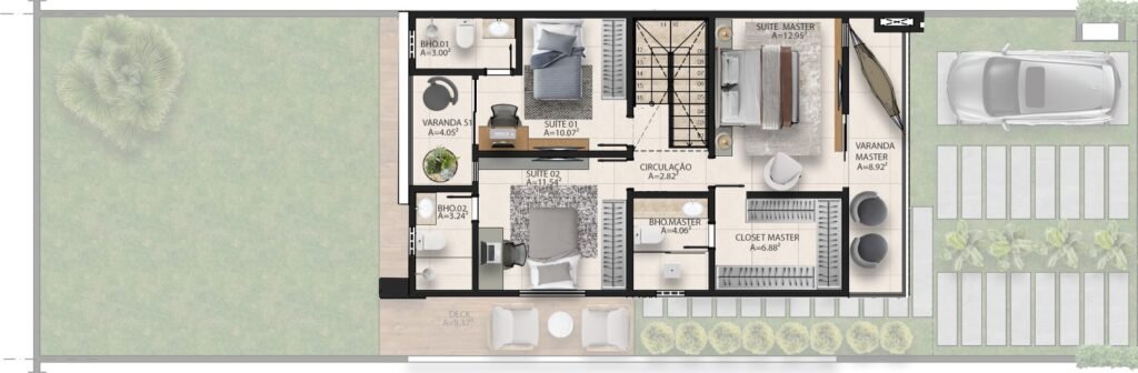 Planta nascente superior158m²